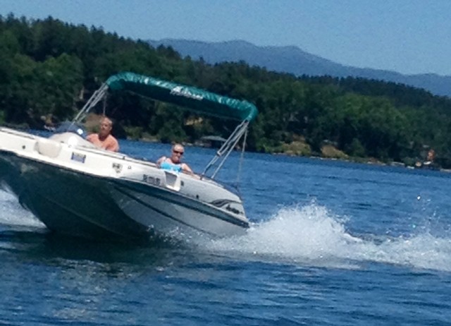 Happy Couple while using a boat