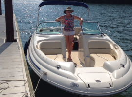 Woman inside of boat