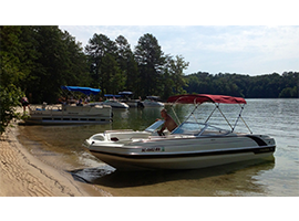 Man operating the boat